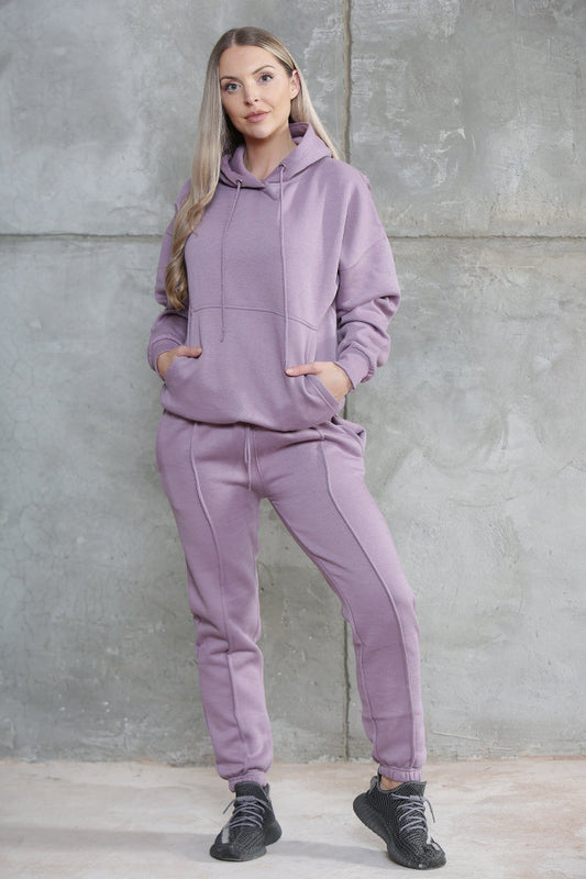 OVERSIZED HOODIE SET WITH PIPED SEAM JOGGER