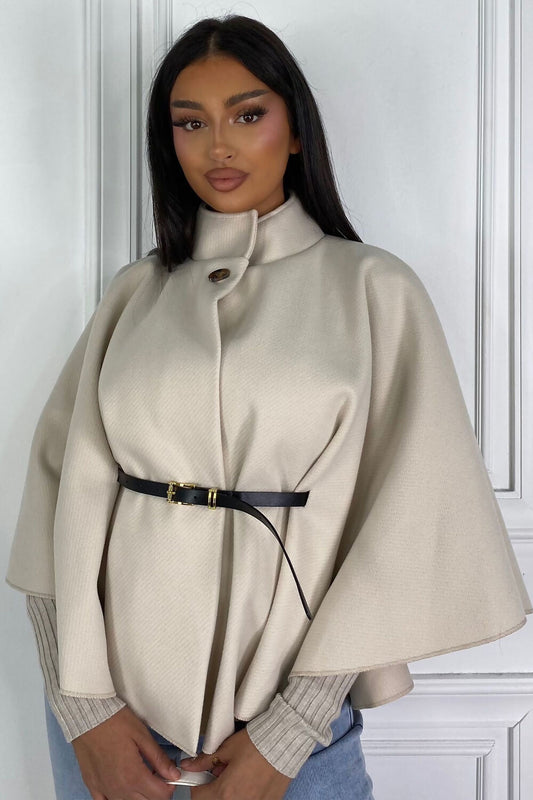 BELTED CAPE COAT