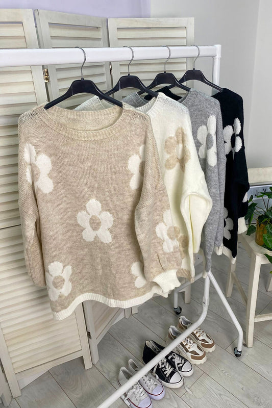 DAISY FLORAL KNITTED JUMPER