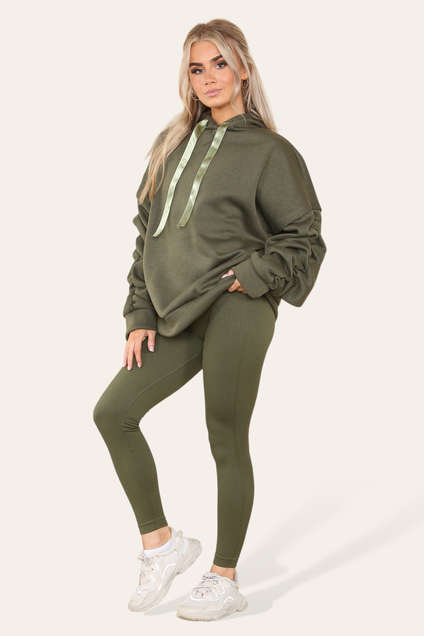 OVERSIZED RUCHED HOODIE & LEGGING SET